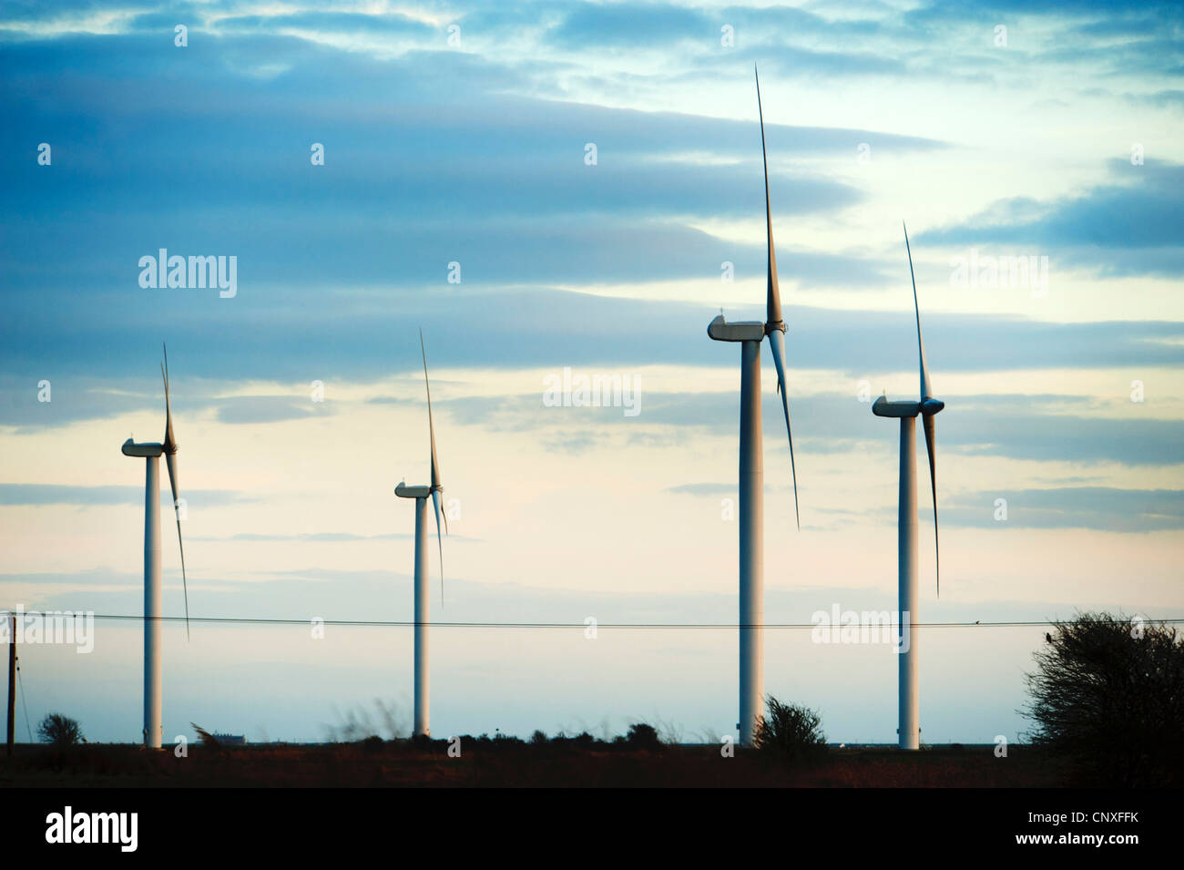 Peu d'éoliennes de Cheyne, près de Rye, East Sussex. Banque D'Images