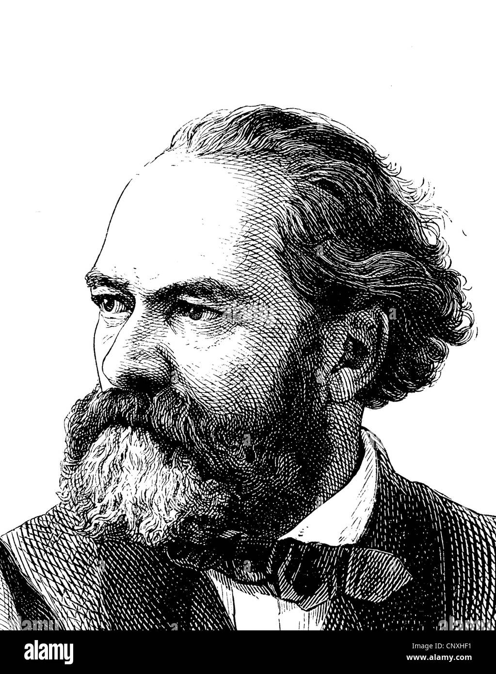 Rudolph Loewenstein, 1819 - 1891, un écrivain politique et humoristique allemande d'origine juive, historique de la gravure, 1883 Banque D'Images