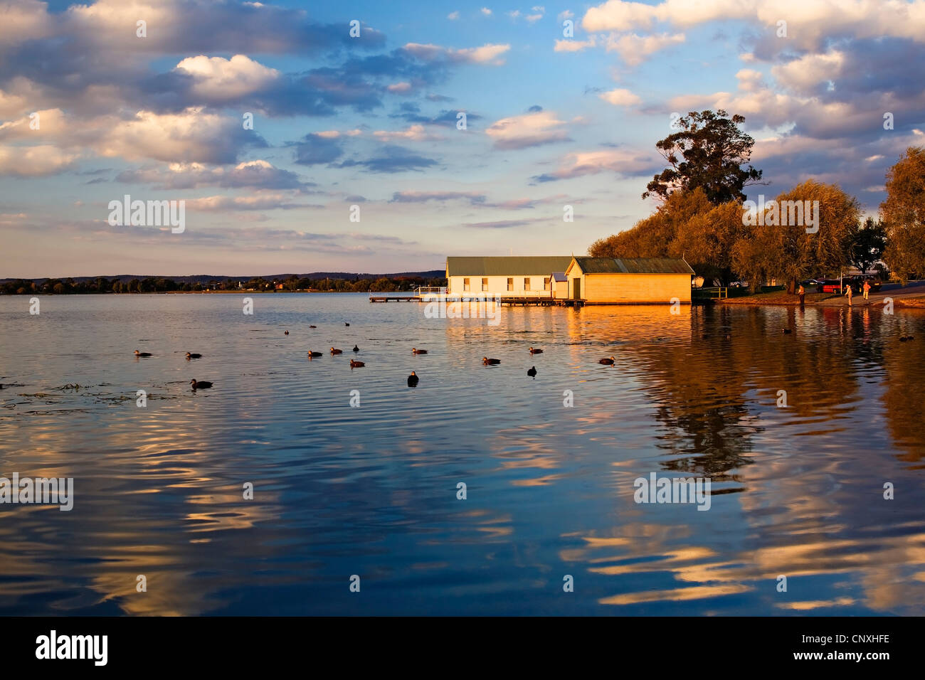 Ballarat Australie / Lac Wendouree est revenu à son ancienne gloire une fois de plus après avoir été sec entre 2006 et 2011. Banque D'Images