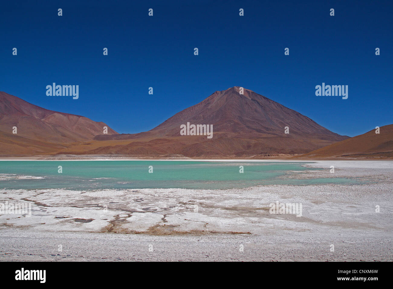 Laguna Verde et le volcan Licancabur, la Bolivie, les Andes Banque D'Images