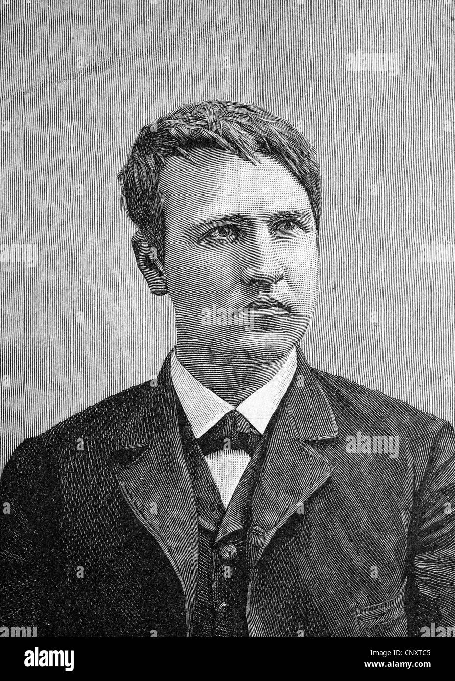 Thomas Alva Edison, 1847-1931, inventeur et entrepreneur américain avec un accent sur l'électricité et de l'ingénierie électrique, histor Banque D'Images
