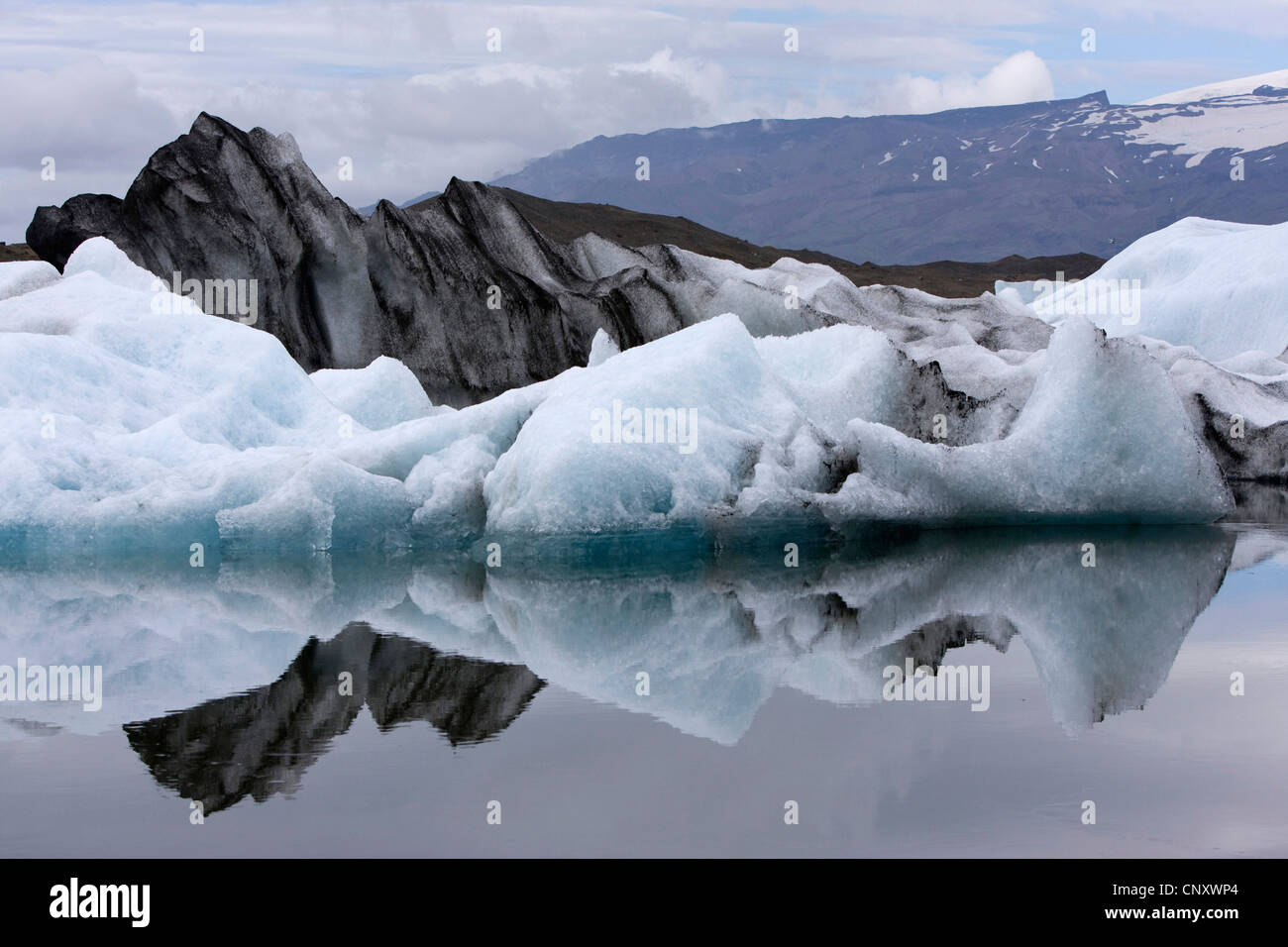 Le lac glaciaire Joekulsrln et glaces dérivantes, Islande, Fagurholsmyr Banque D'Images