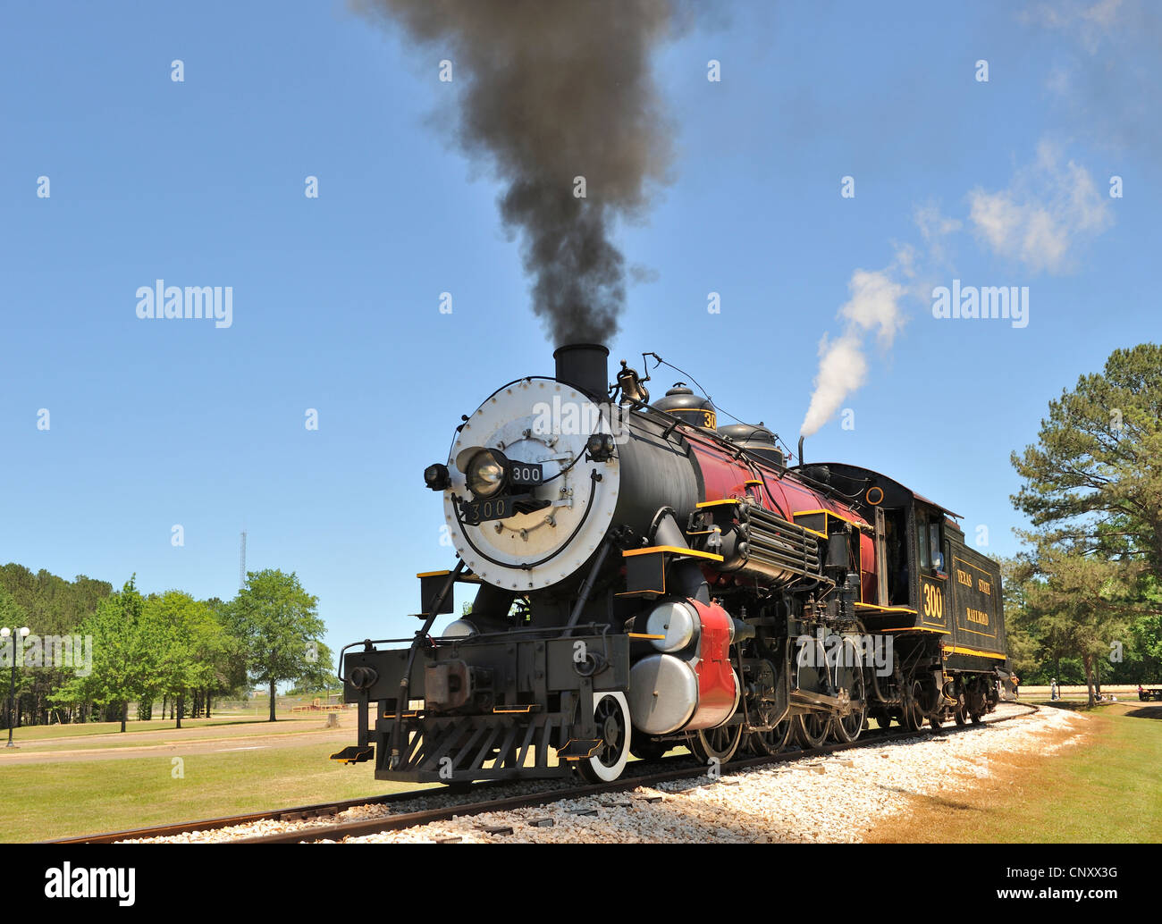 300 Moteur, Texas State Railroad, Palestine, TX 30344 120421 Banque D'Images