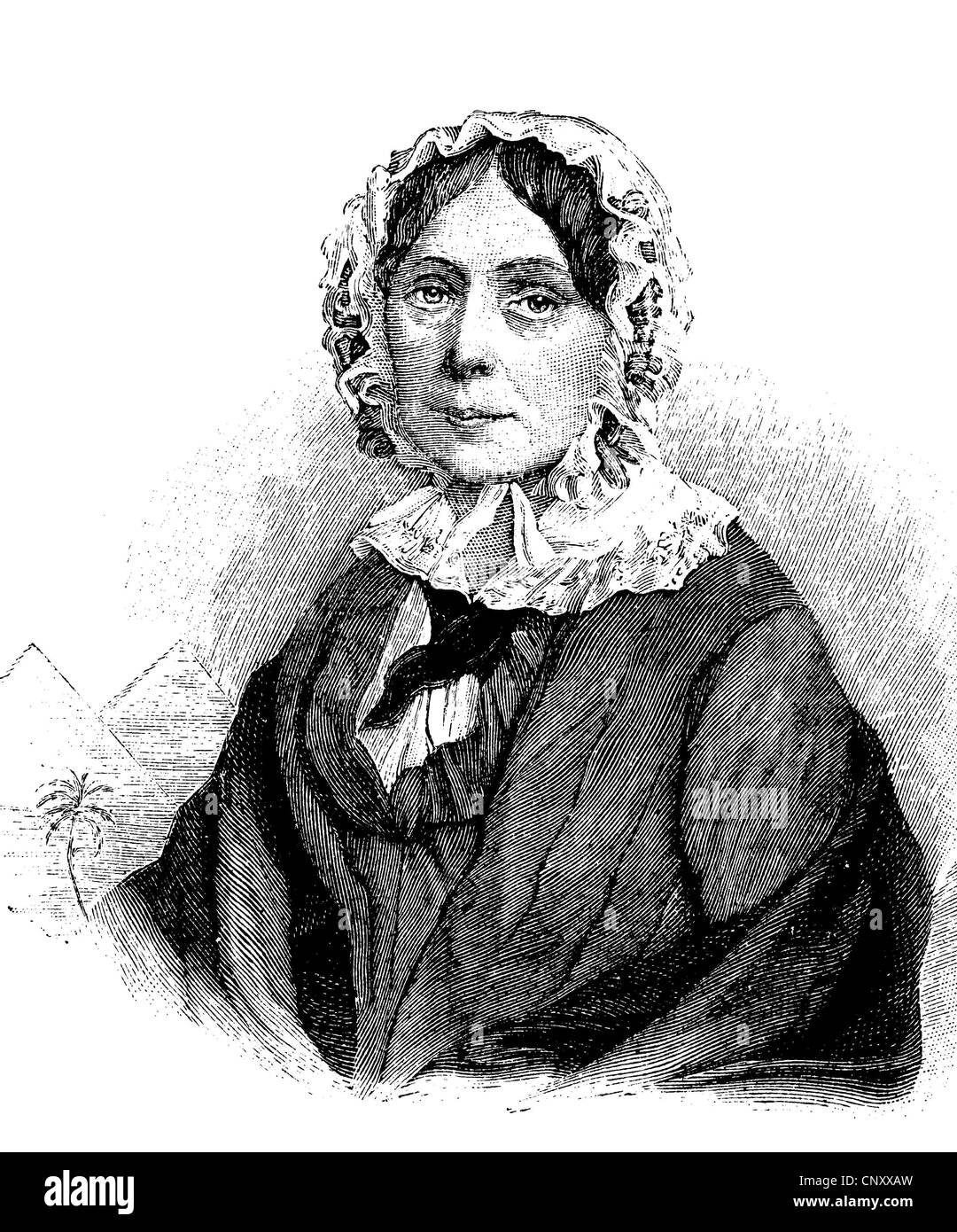 Ida Pfeiffer, née Reyer, 1797 - 1858, un auteur autrichien et globetrotter, fut le premier Européen à suivre à travers l'île de Banque D'Images