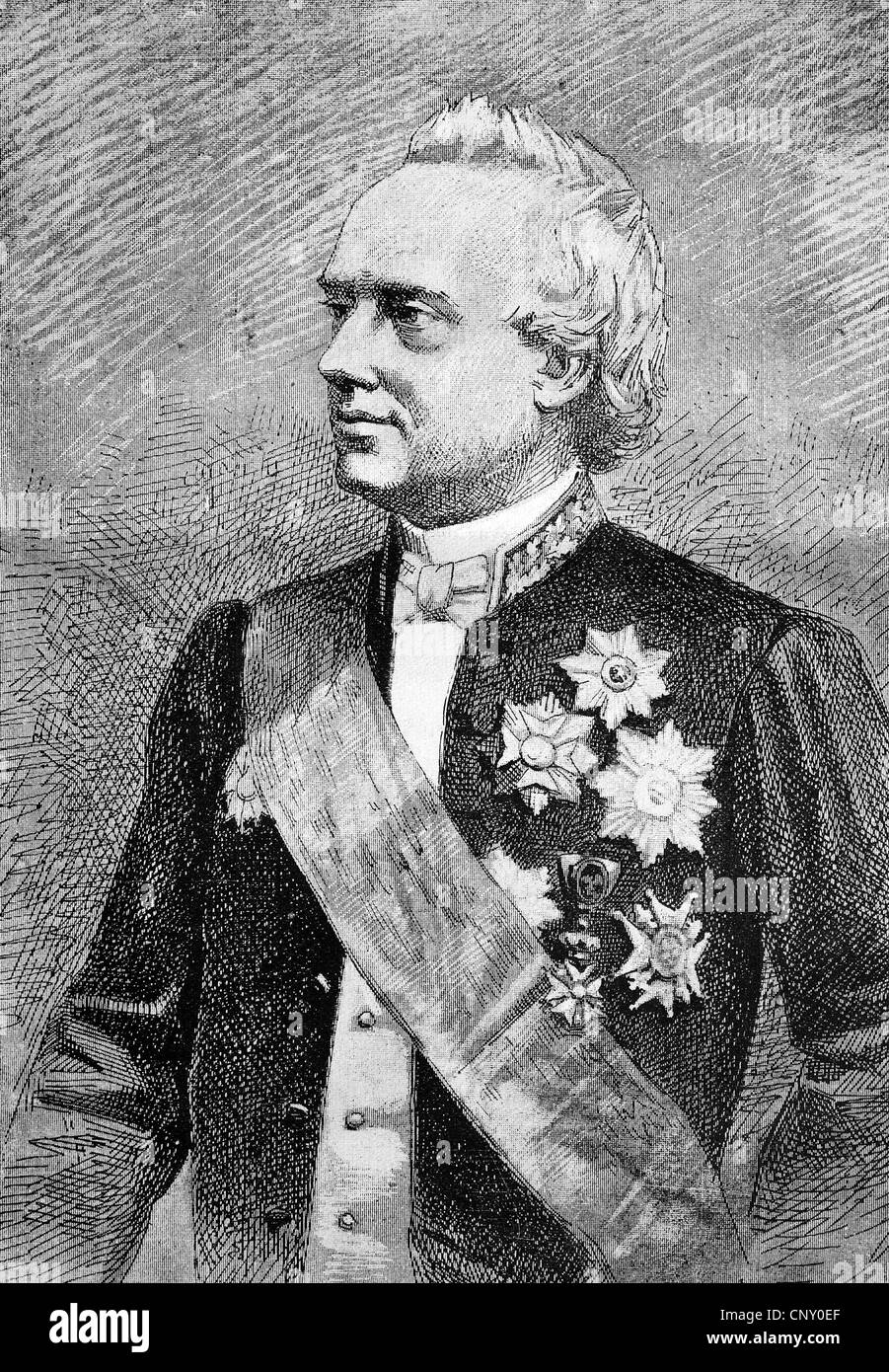 M. Walthere Frere-Orban, 1812 - 1896, homme d'État belge, gravure sur bois, vers 1888 historique Banque D'Images