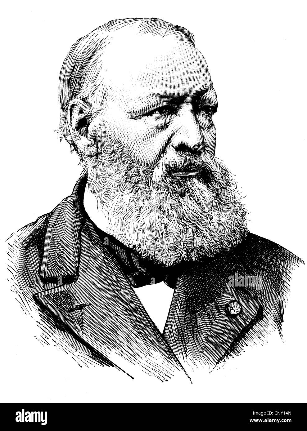 Hendrik Conscience, 1812 - 1883, un narrateur et co-fondateur de la littérature flamande, historique de la gravure, vers 1889 Banque D'Images