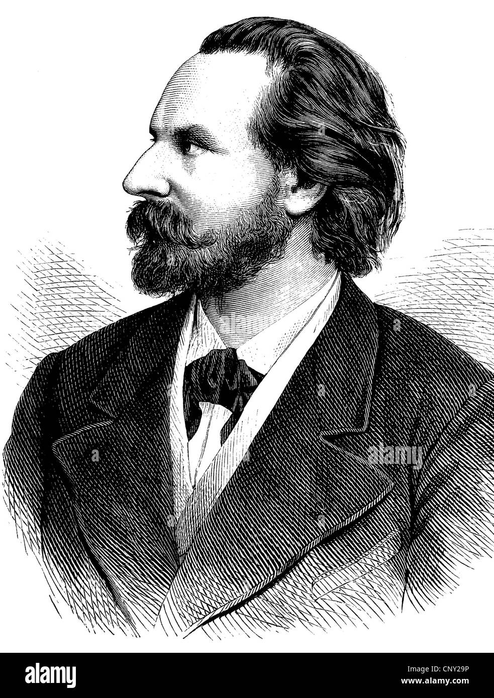 Wilbrandt Adolf von, 1837-1911, un écrivain allemand et directeur de l'Burgtheater de Vienne, vers 1888, gravure historique Banque D'Images