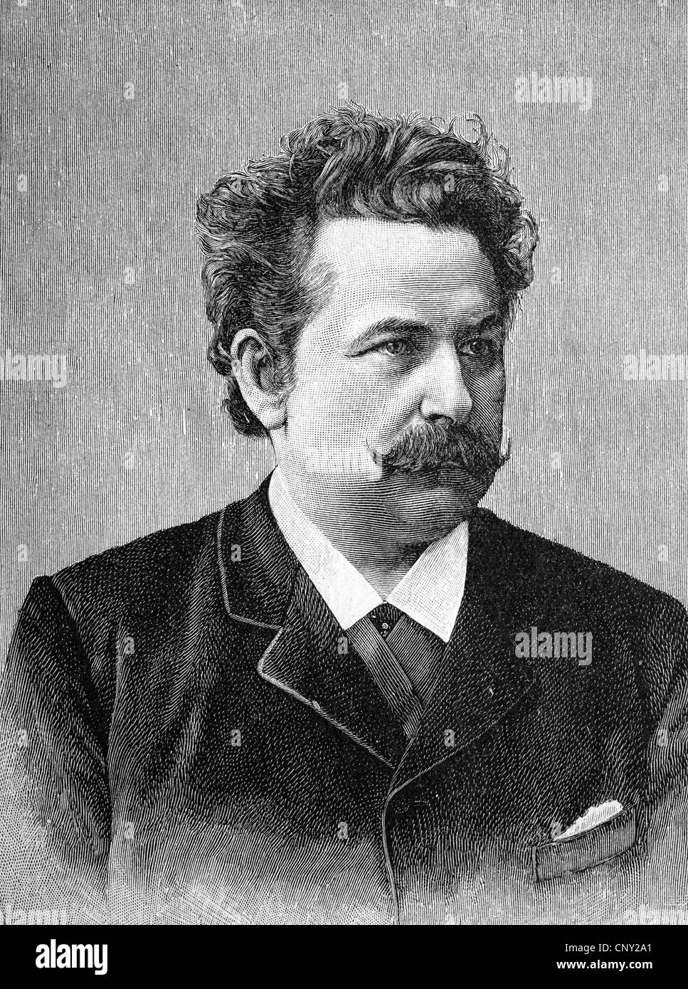 Max Staegemann, 1843 - 1905, un acteur allemand, chanteur et directeur artistique, historique de la gravure, vers 1888 Banque D'Images