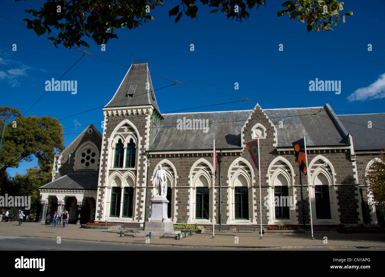 L'avant du musée de Canterbury, Christchurch. Banque D'Images