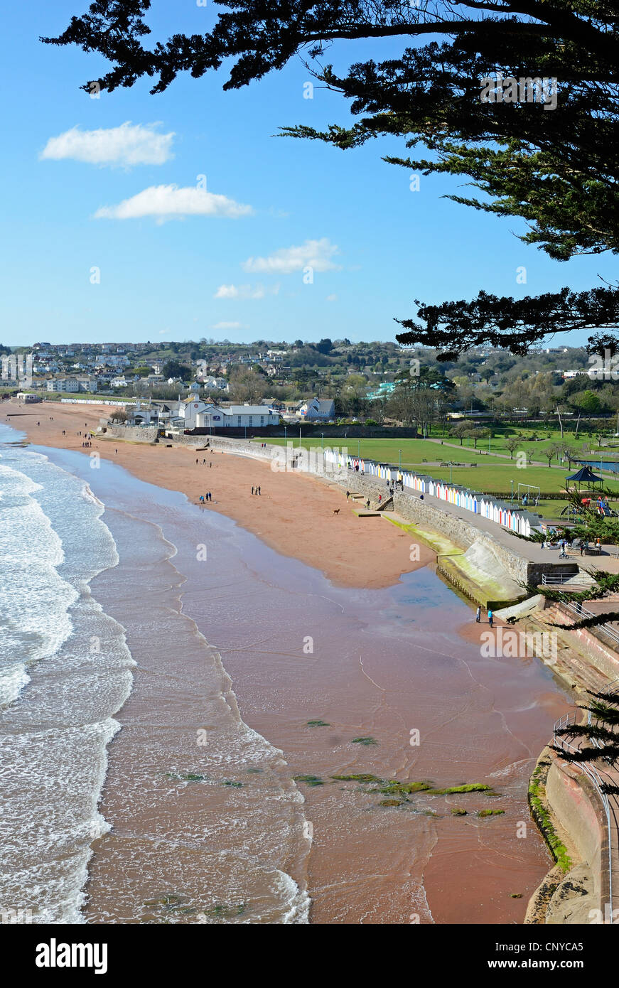 La plage de Goodrington sands près de Torquay dans le Devon, UK Banque D'Images