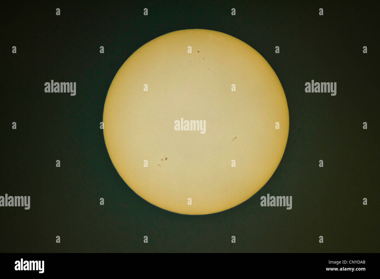 Disque solaire avec les taches solaires Banque D'Images
