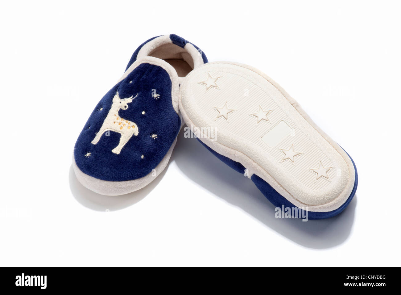 Une paire de chaussons pour enfants bleu Photo Stock Alamy