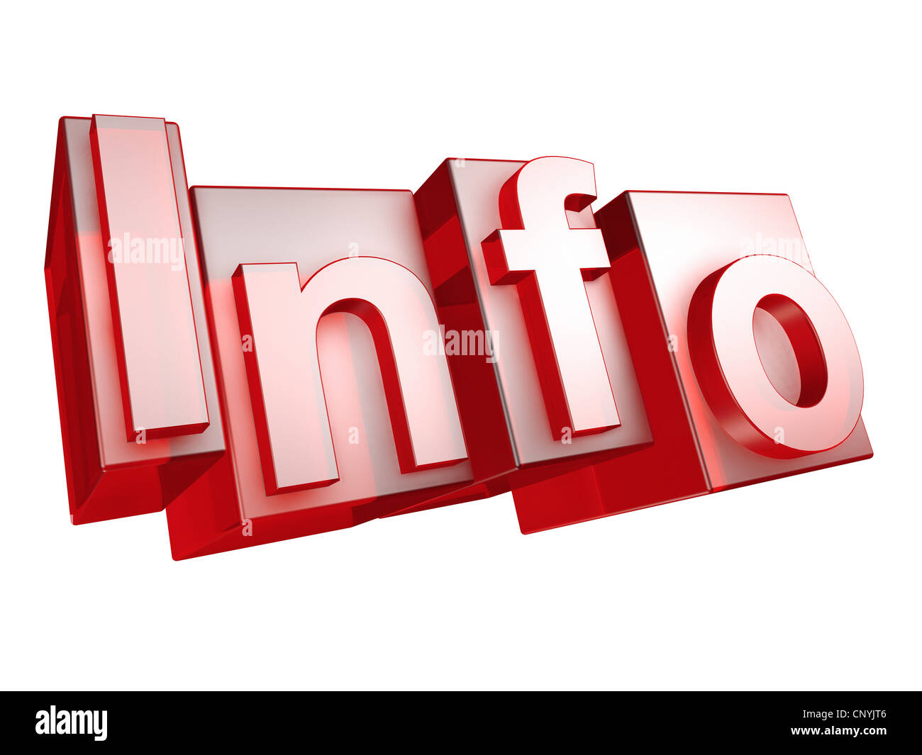 Le mot d'info en 3D lettres sur fond blanc - das Wort aus INFO 3D Buchstaben, freigestellt gesetzt auf weißem Hintergrund Banque D'Images