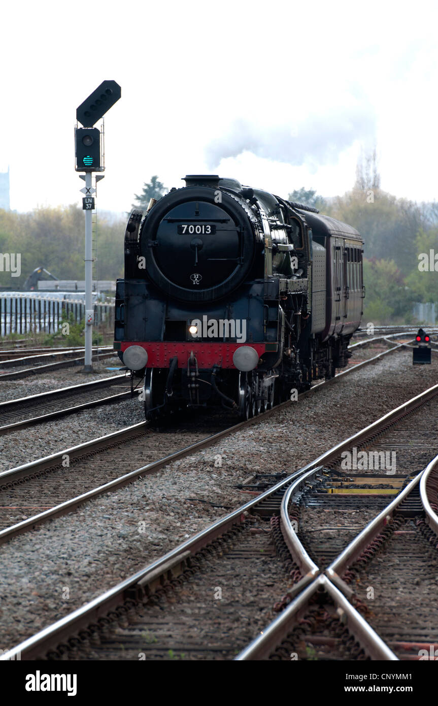 Locomotive à vapeur classe Britannia no 70013 'Oliver Cromwell' Banque D'Images
