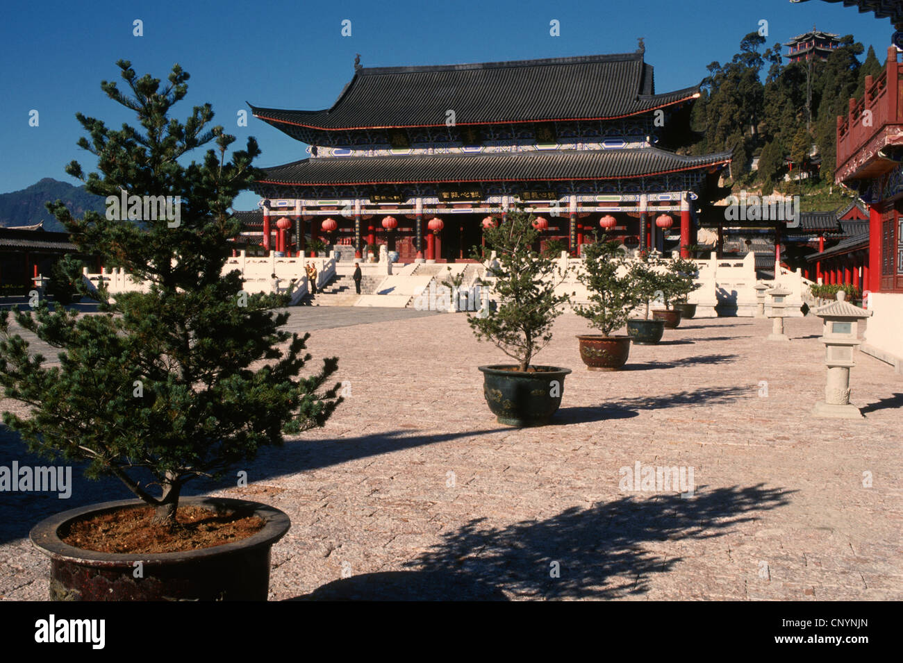 La Chine, le Yunnan, Lijiang, Mu, bâtiments administratifs du Banque D'Images