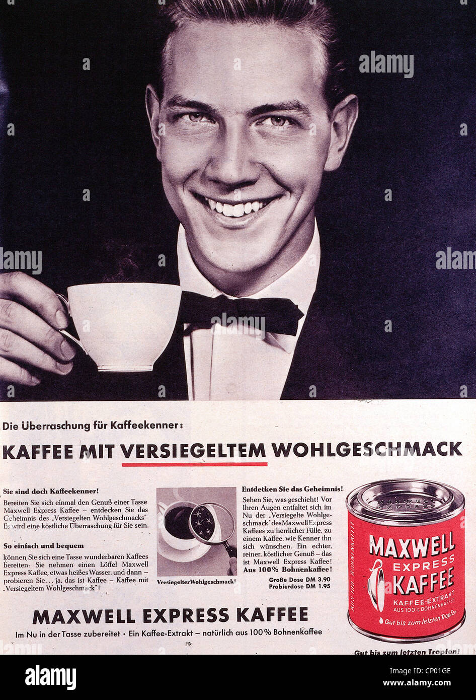 Publicité, boissons, café, « café express de Maxwell », 1957, droits supplémentaires-Clearences-non disponible Banque D'Images