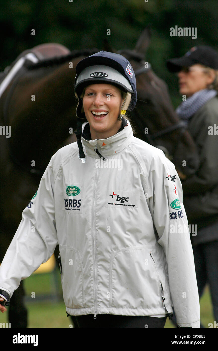 Zara Phillips au Burghley Horse Trials,Stamford,Lincolnshire. Banque D'Images