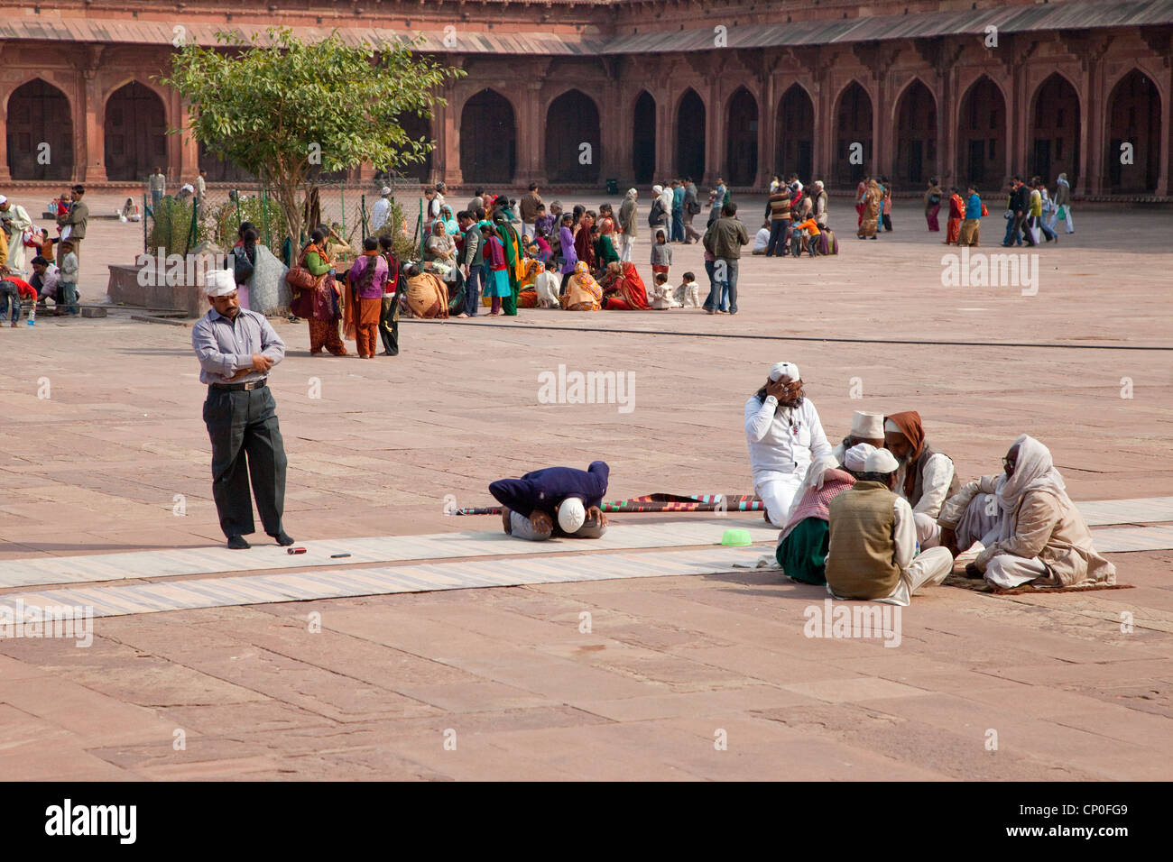 Fatehpur Sikri, Uttar Pradesh, Inde. Cour de la mosquée Jama Masjid (Dargah). Banque D'Images