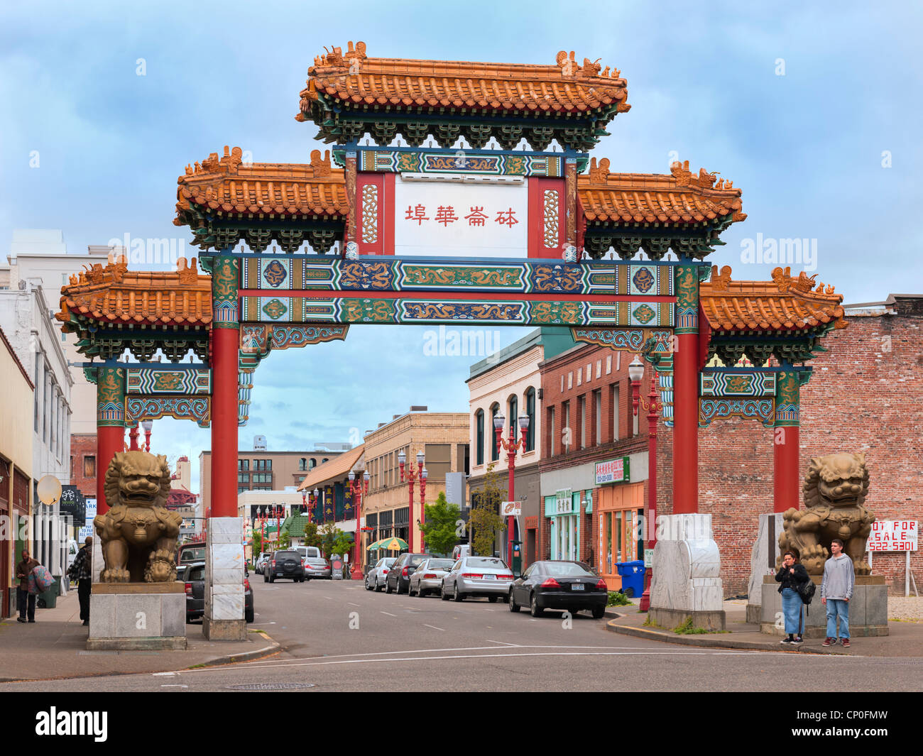 Chinatown Gate, Portland Banque D'Images