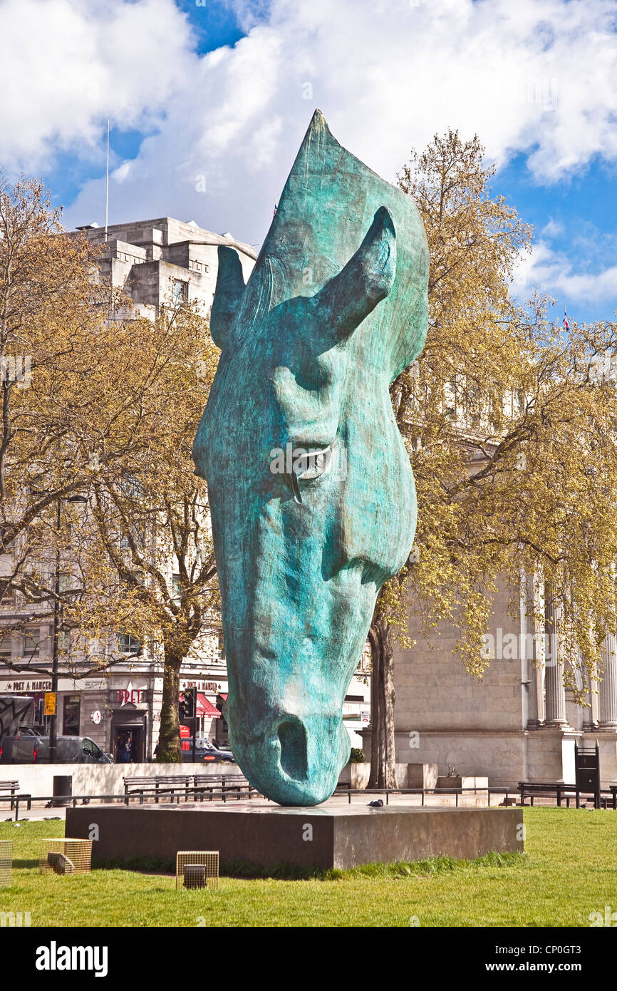 Londres, Marble Arch'Faddian-Green Nic 'London' Cheval sculpture Avril 2012 Banque D'Images