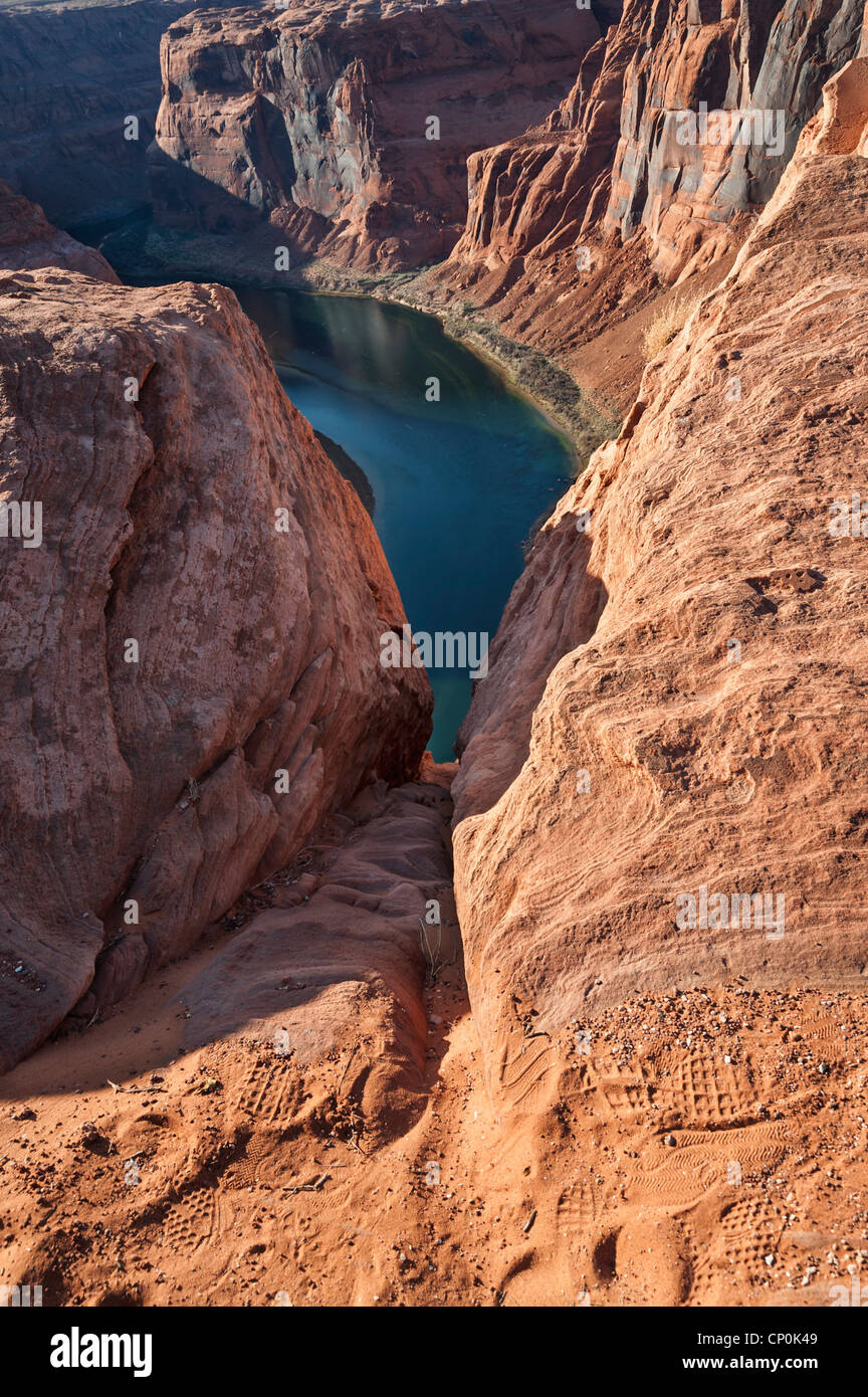 Une vue unilatérale de Horseshoe Bend Banque D'Images