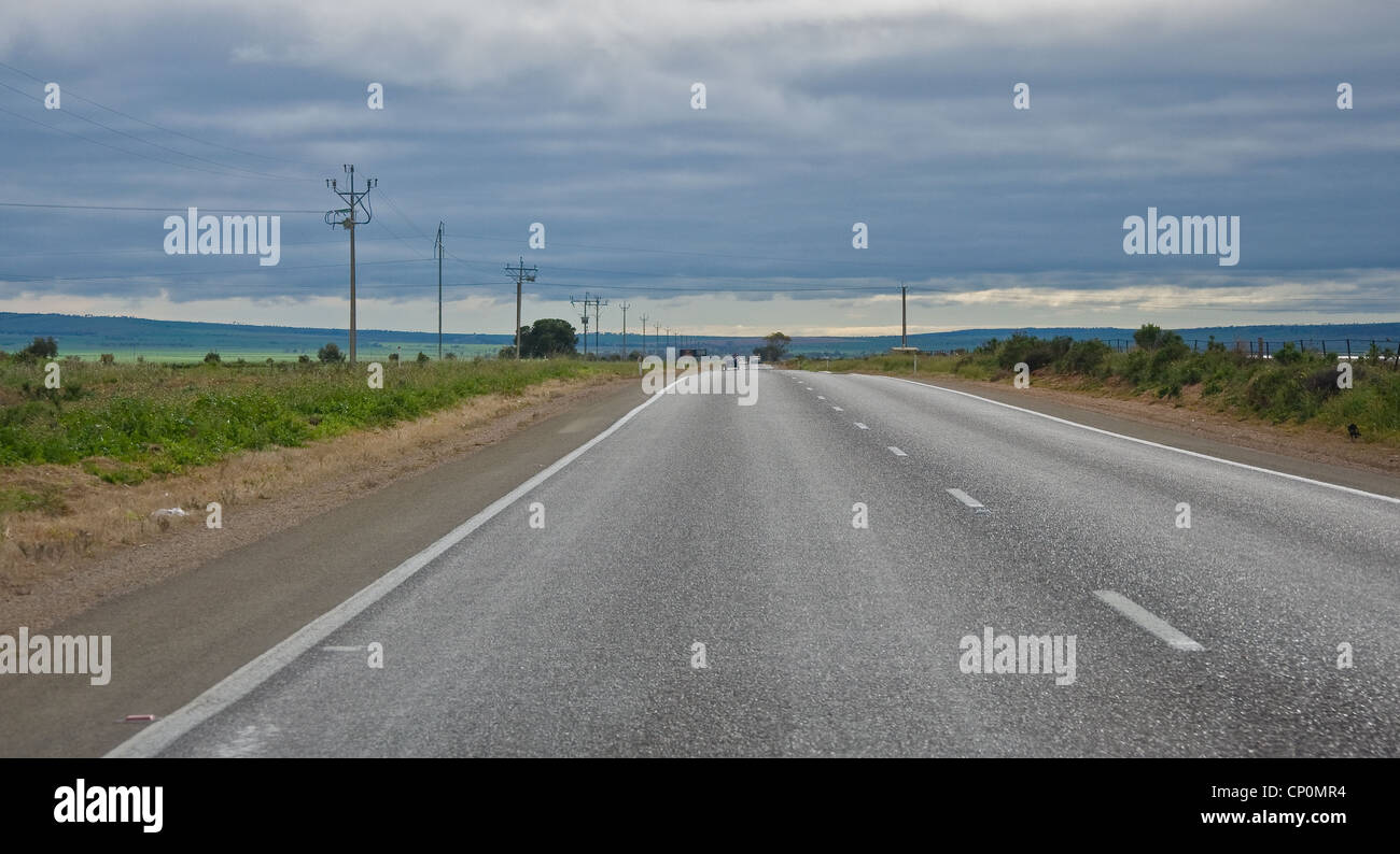 La Stuart Highway dans le sud de l'Australie Banque D'Images