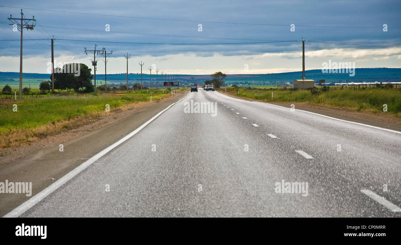 La Stuart Highway dans le sud de l'Australie Banque D'Images