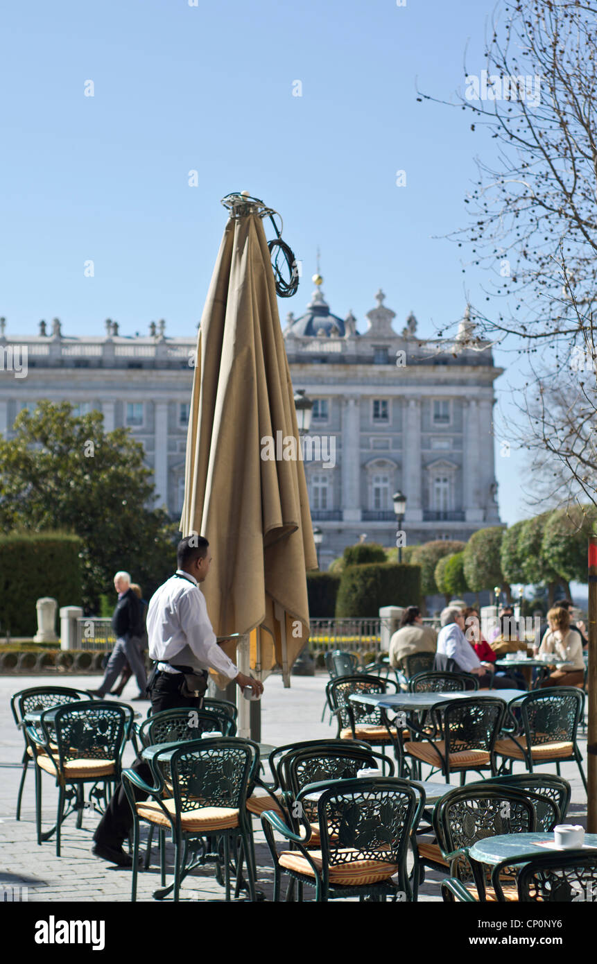 Orient Palace Gardens Terrace bar, Madrid, Espagne Banque D'Images