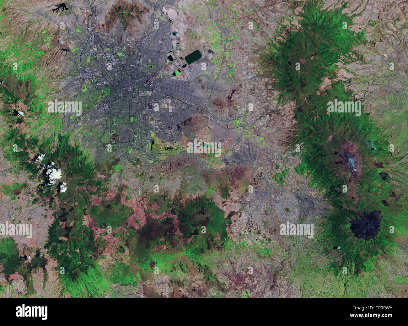 Image satellite de la ville de Mexico Banque D'Images