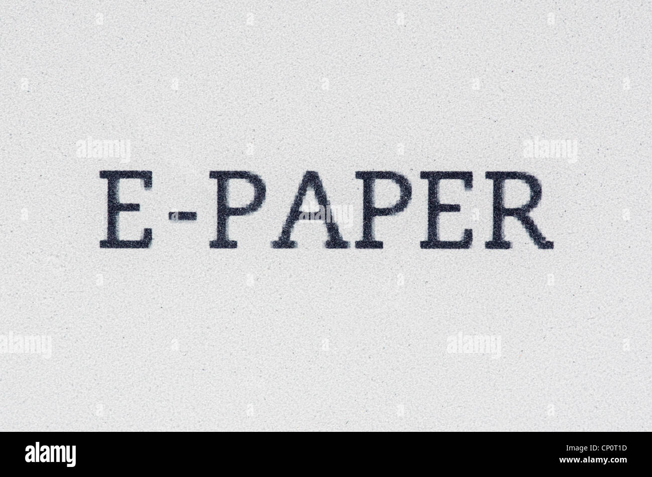 Macro de l'E-PAPER écrit sur e-encre sur papier électronique Banque D'Images