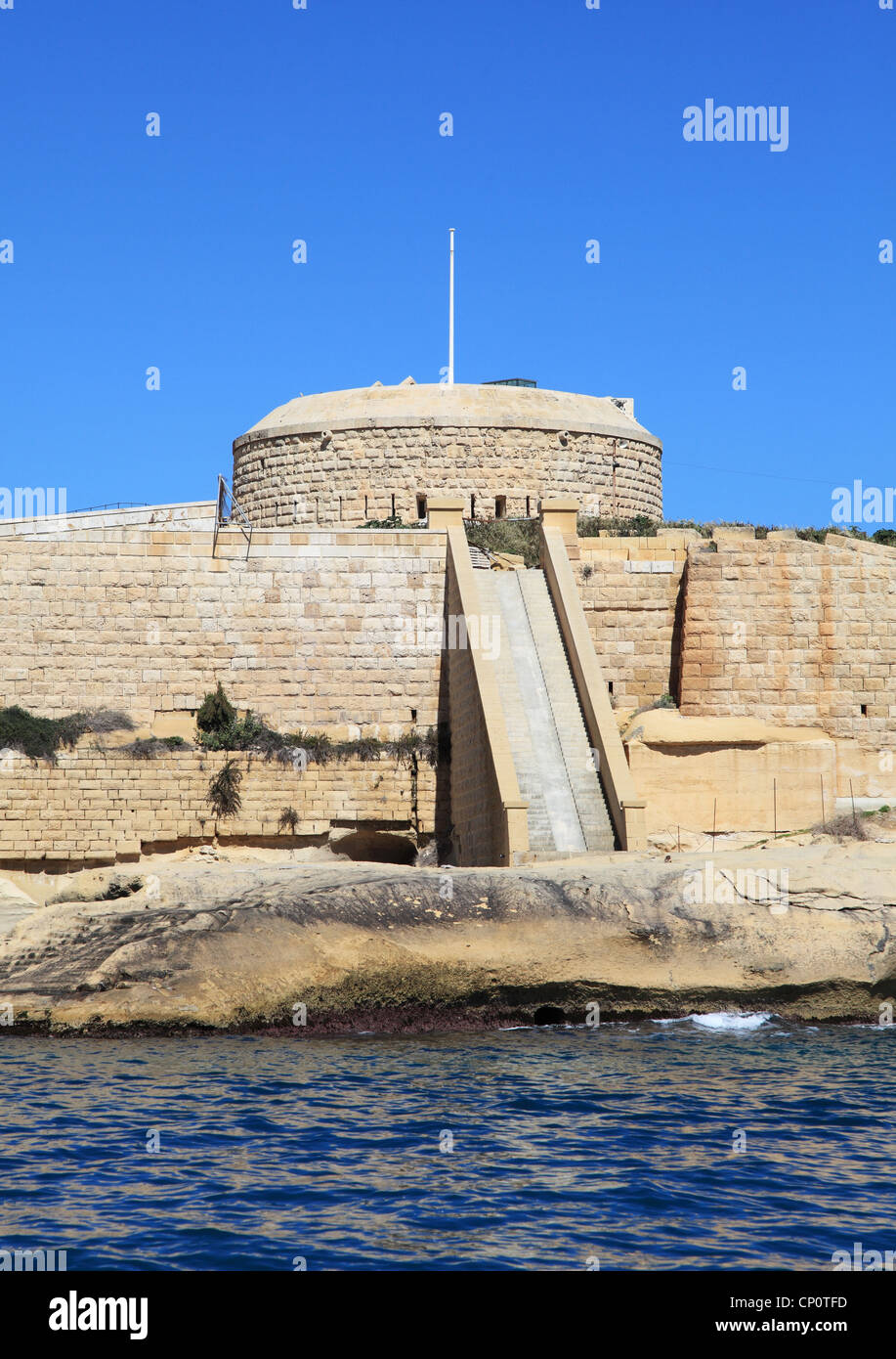 18e siècle fort Tigné, Tigne Point , Sliema, Malte, l'Europe du Sud. Banque D'Images