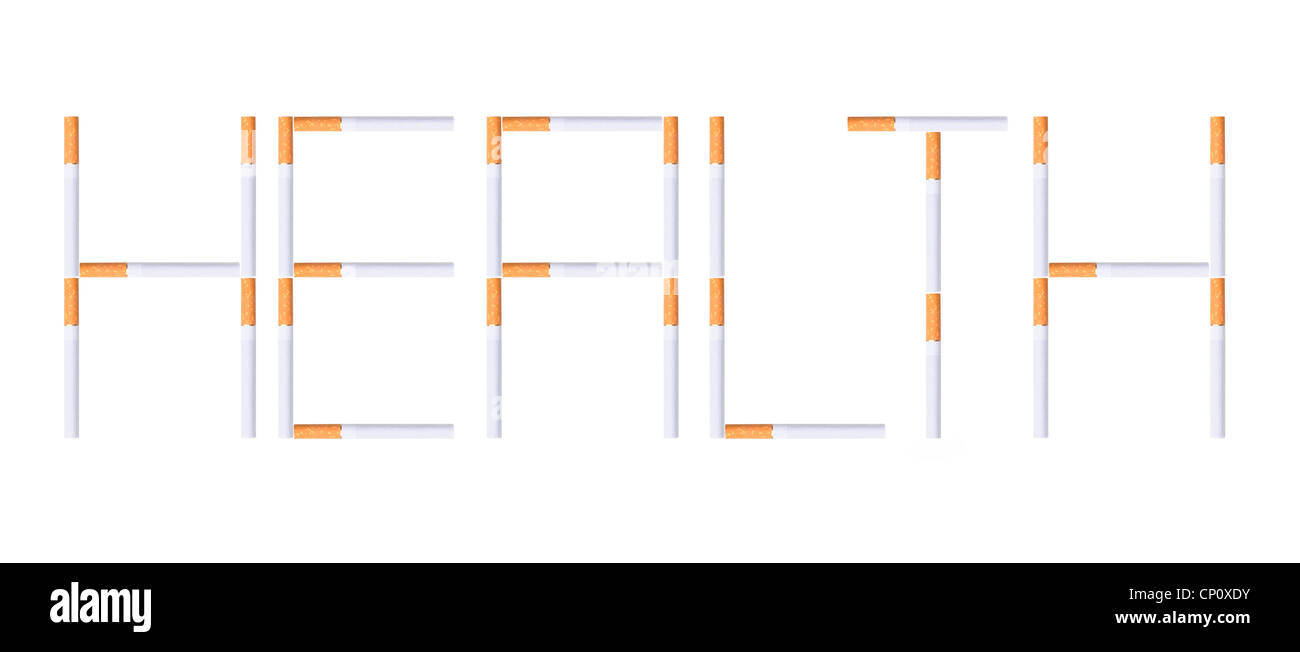 Signe de santé faite de cigarettes Banque D'Images