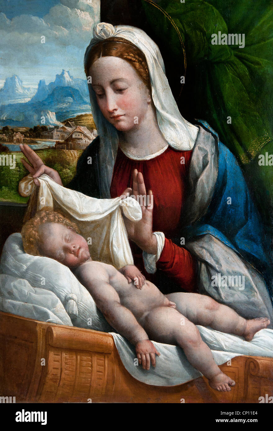 L'Enfant Jésus 1559 Couchage par Benvenuto TISI GAROFALO - 1476 - 1559 Italie Italien Banque D'Images