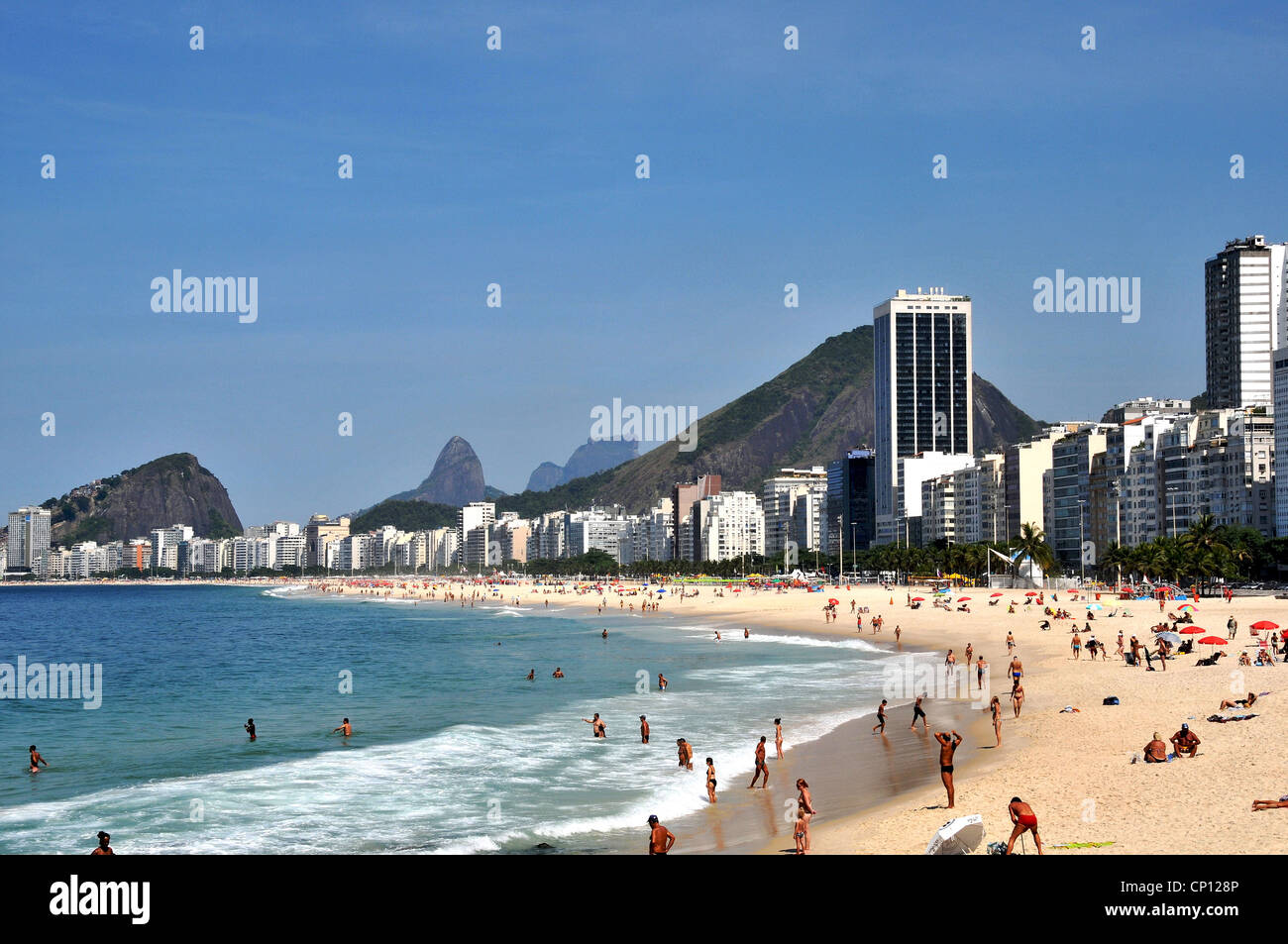 La plage de Copacabana Rio de Janeiro Brésil Banque D'Images