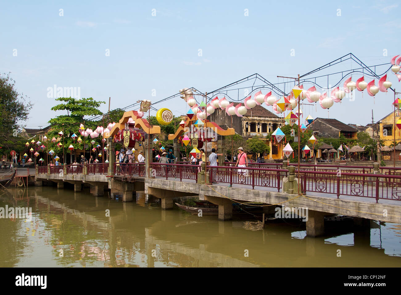 Le pont au-dessus d'un à Hoi An Hoi An, Vietnam. Banque D'Images