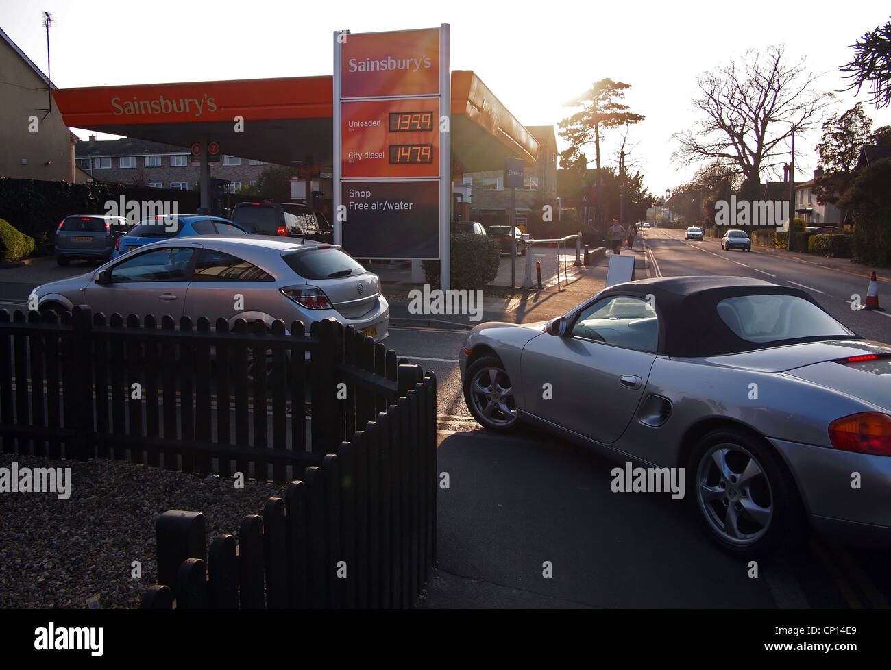 File d'essence - Sainsbury's Station de charge Banque D'Images