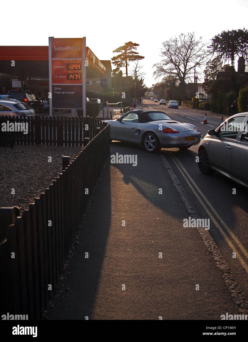File d'essence - Sainsbury's Station de charge Banque D'Images