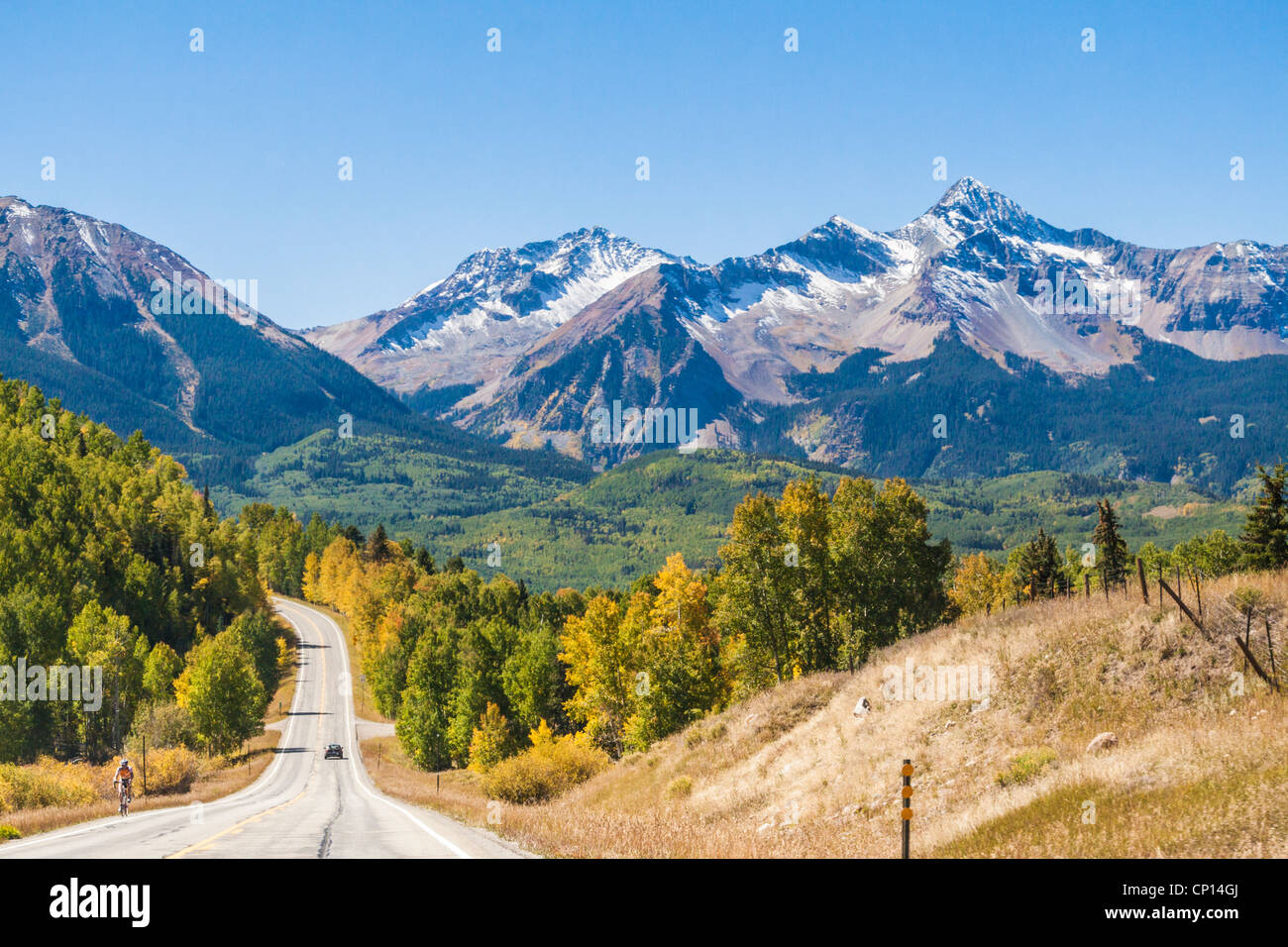 La couleur en automne le long de la côte de San Juan Skyway Scenic Byway dans le Colorado. Banque D'Images