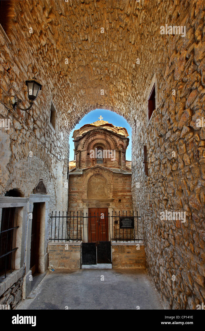 L'église byzantine d'Agioi Apostoloi, au village de Pyrgi, l'île de Chios, Grèce, de l'Egée du nord est. Banque D'Images