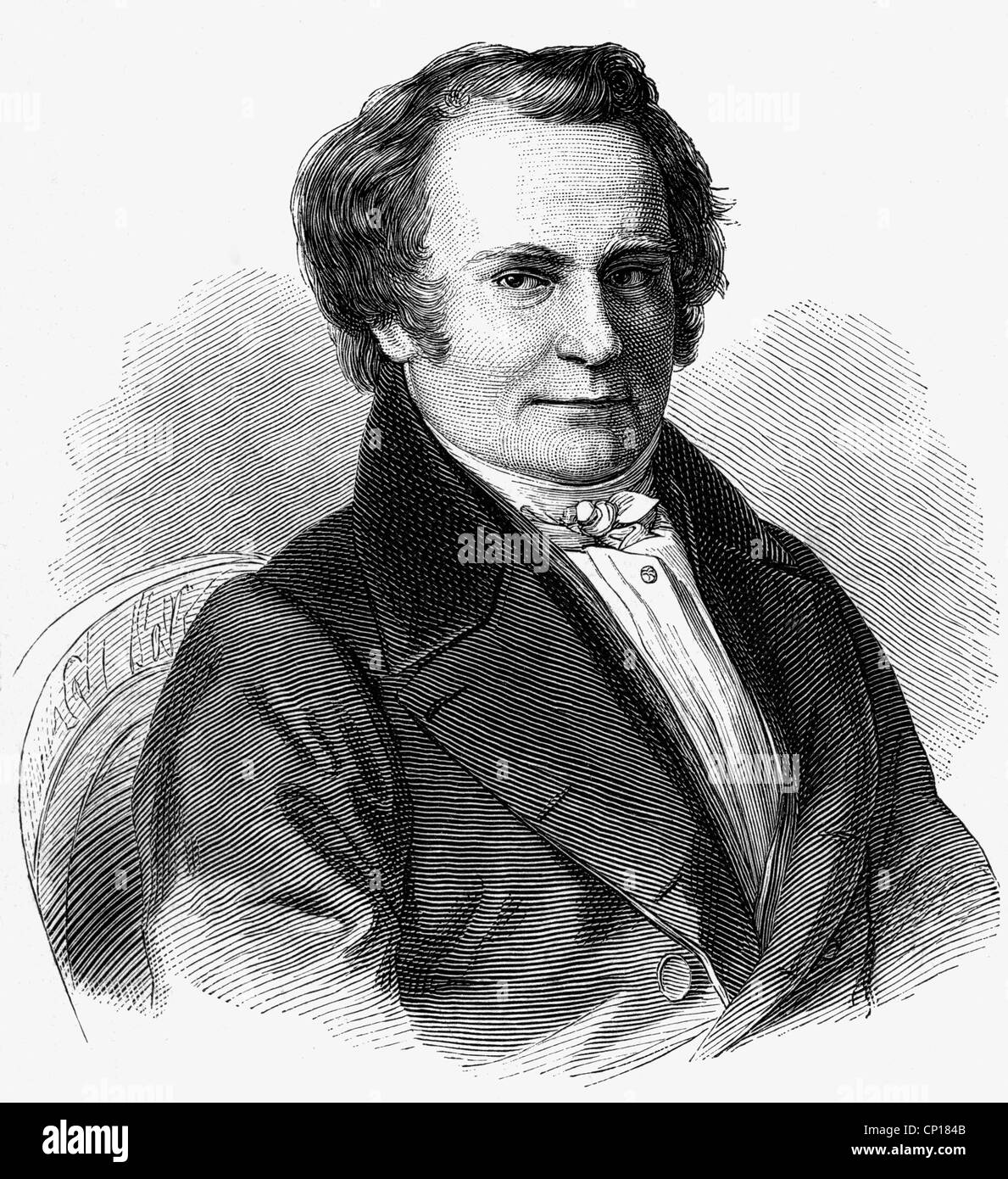 Immermann, Karl Leberecht, 24.2.1796 - 25.8.1840, auteur / écrivain allemand (poète), portrait, gravure de bois après dessin de Karl Friedrich Lessing, 1831, Banque D'Images