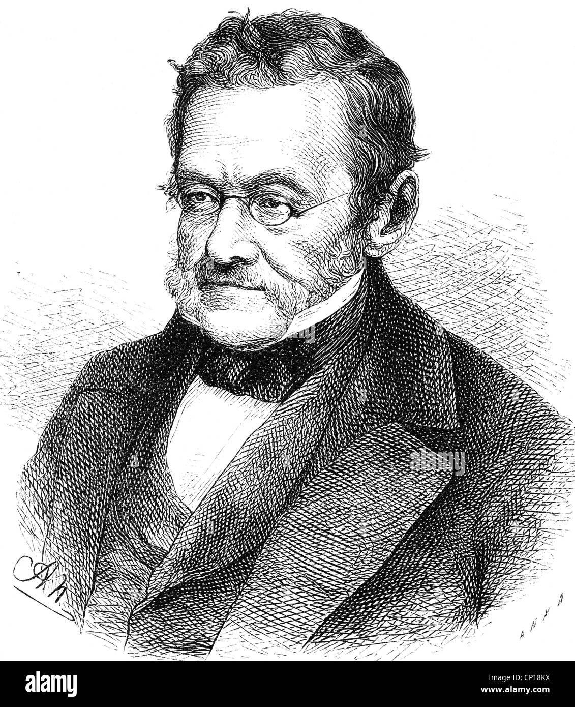 Sealsfield, Charles, 3.3.1793 - 26.5.1864, écrivain américain d'origine autrichienne, portrait, gravure en bois d'Adolf Neumann, XIXe siècle, Banque D'Images