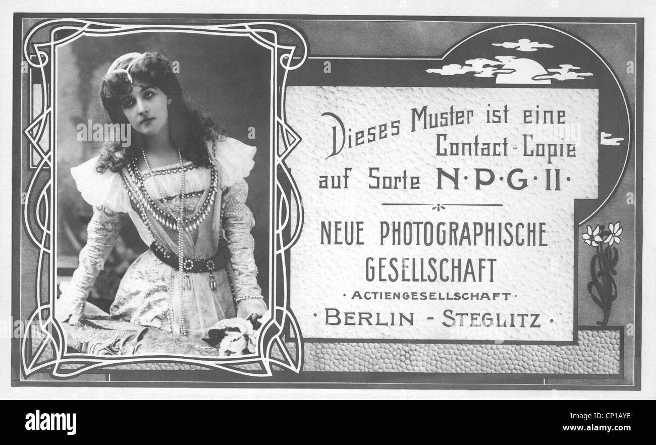 Photographie, prototype de Contact Copy (contact print, contact prints) sort NPG II de la société photographique AG Berlin Steglitz, 1901, droits additionnels-Clearences-non disponible Banque D'Images