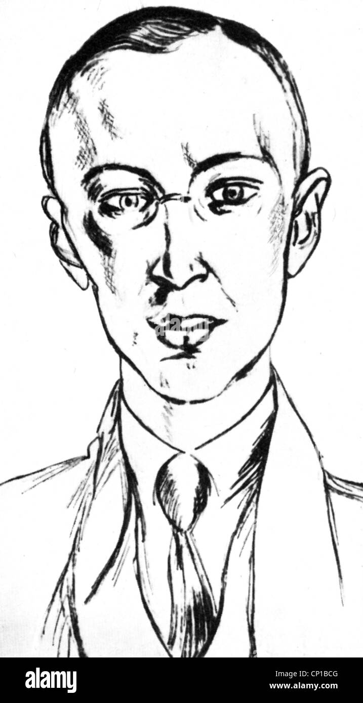 Prokofieff, Serge, 23.4.1891 - 5.3.1953, musicien russe (compositeur), portrait, dessin d'Henri Matisse, Banque D'Images