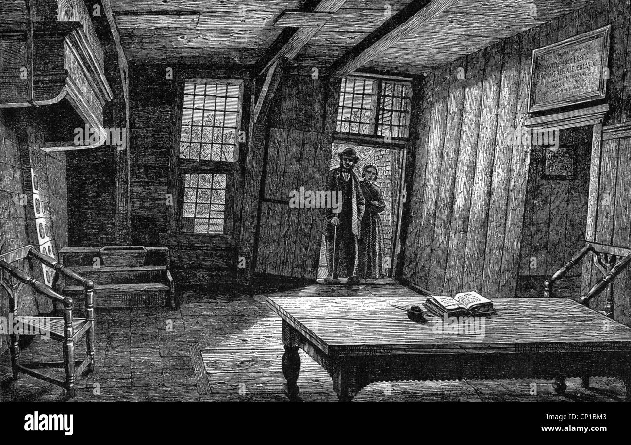 Pierre I le Grand de Russie, 9.6.1672 - 8.2.1725, empereur de Russie depuis 27.4.1682, blockhouse de sa période charpentier , Zaandam, gravure sur bois, XIXe siècle, , Banque D'Images