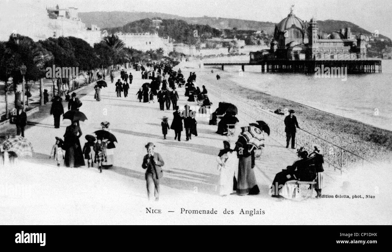 Photographie Originale 1880 - Nice, Promenade Des Anglais - Période Avant 1900