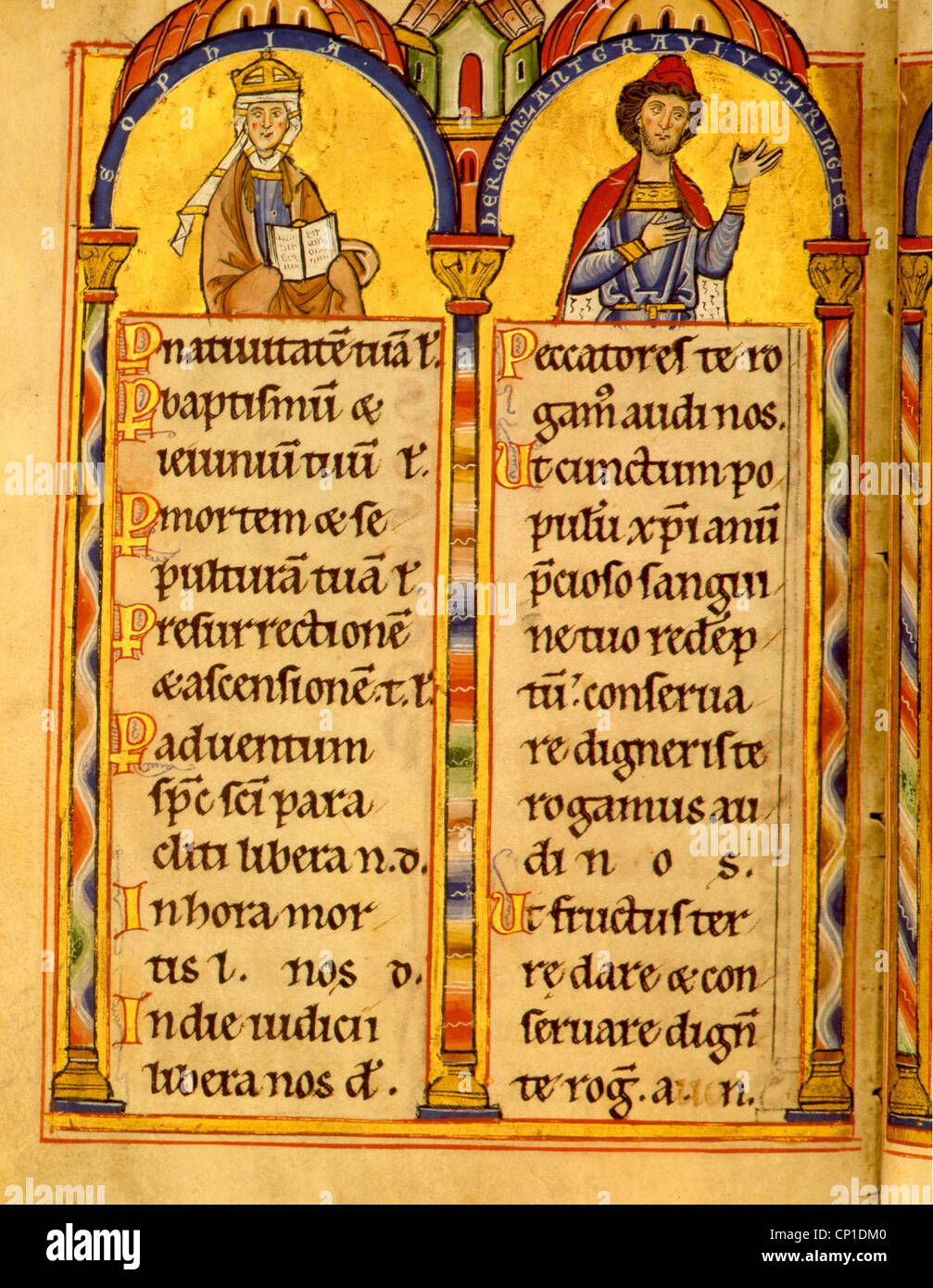 Moyen âge, Psautre de Hermann I, Landgrave de Thuringe (1190 - 1217), 1211 - 1213, droits-supplémentaires-Clearences-non disponible Banque D'Images