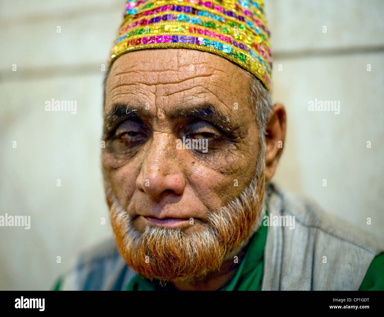 Fakir musulmane à Nizamuddin dargah(culte), Inde Banque D'Images