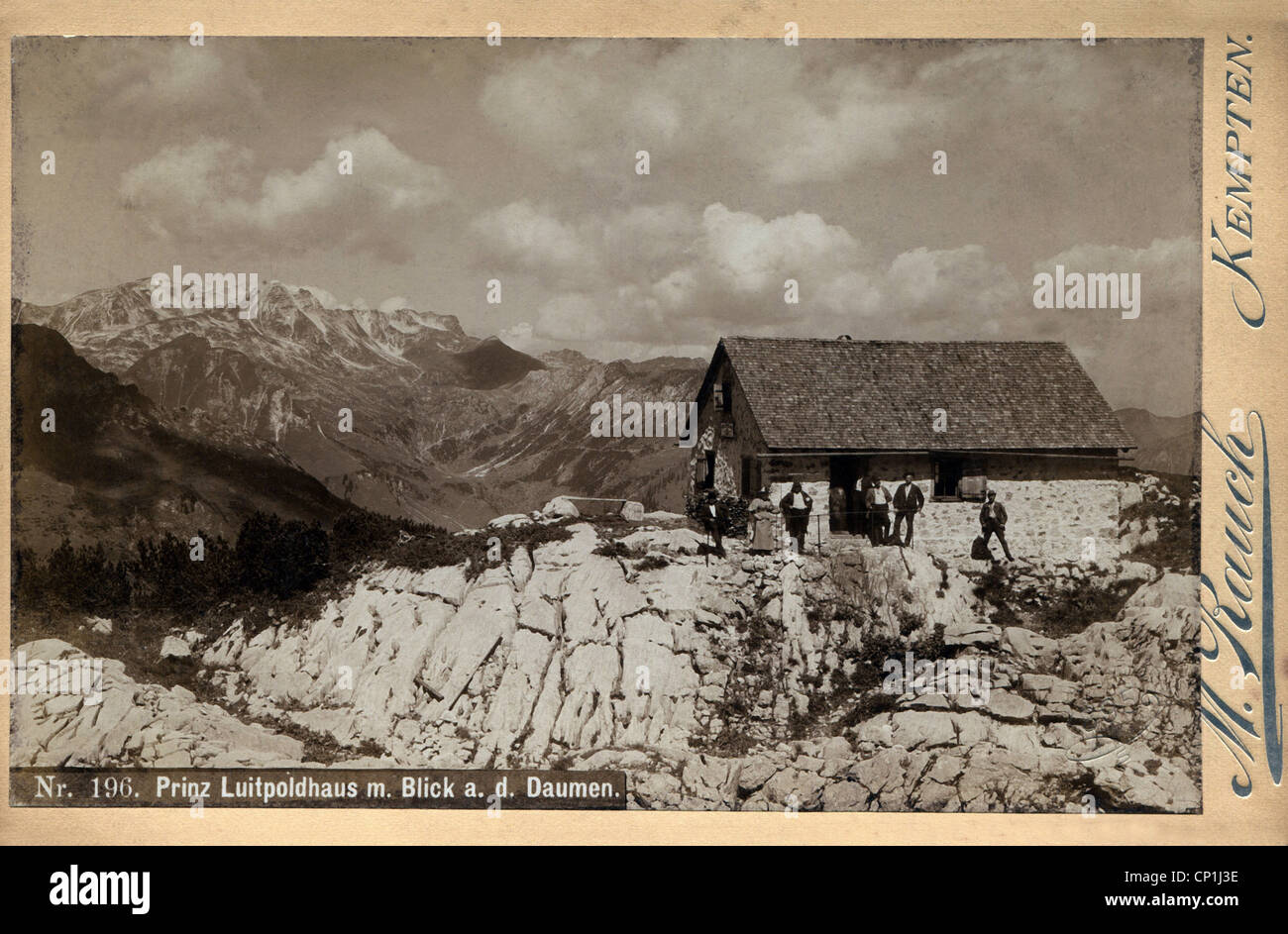 Géographie / Voyage, Allemagne, paysages, Maison du Prince Luitpold, Souabe, Alpes d'Allgaeu, cabane de montagne du club alpin allemand et autrichien, vue, carte de cabinet par M. Rauch, Kempten, 1895, droits supplémentaires-Clearences-non disponible Banque D'Images