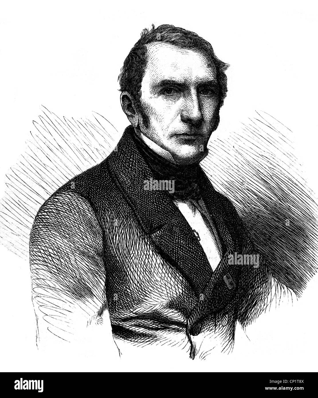 Hausmann, Bernhard, 15.5.1784 - 13.5.1873, fabricant et politicien hanosien, portrait, gravure sur bois, 1857, Banque D'Images
