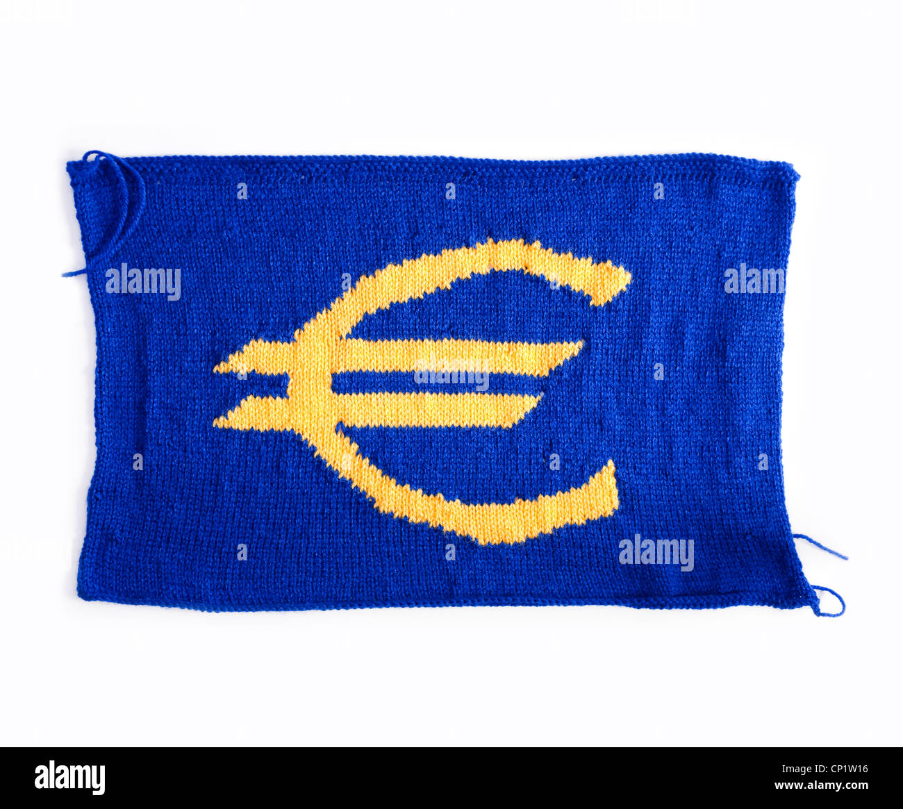 Signe de l'euro, en main Banque D'Images